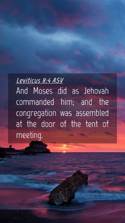 Picture 04 - Leviticus 8:4 ASV Mobile Phone Wallpaper - And Moses did as Jehovah commanded him; and the - Mobile Bible Verse Wallpaper