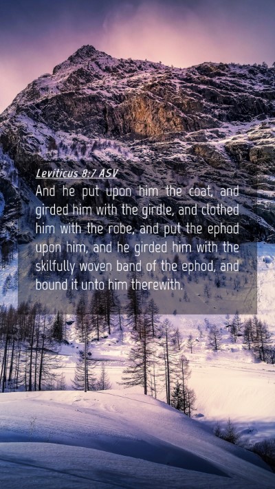 Picture 04 - Leviticus 8:7 ASV Mobile Phone Wallpaper - And he put upon him the coat, and girded him with - Mobile Bible Verse Wallpaper