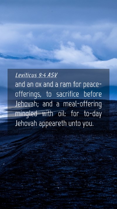 Picture 04 - Leviticus 9:4 ASV Mobile Phone Wallpaper - and an ox and a ram for peace-offerings, to - Mobile Bible Verse Wallpaper