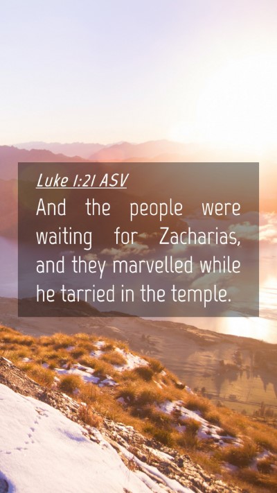 Picture 04 - Luke 1:21 ASV Mobile Phone Wallpaper - And the people were waiting for Zacharias, and - Mobile Bible Verse Wallpaper