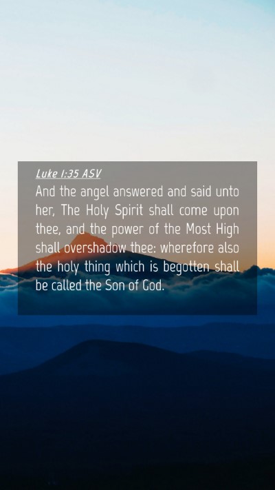 Picture 04 - Luke 1:35 ASV Mobile Phone Wallpaper - And the angel answered and said unto her, The - Mobile Bible Verse Wallpaper