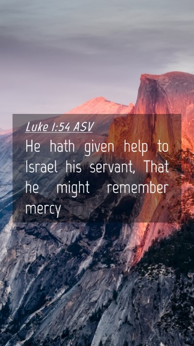 Picture 04 - Luke 1:54 ASV Mobile Phone Wallpaper - He hath given help to Israel his servant, That he - Mobile Bible Verse Wallpaper