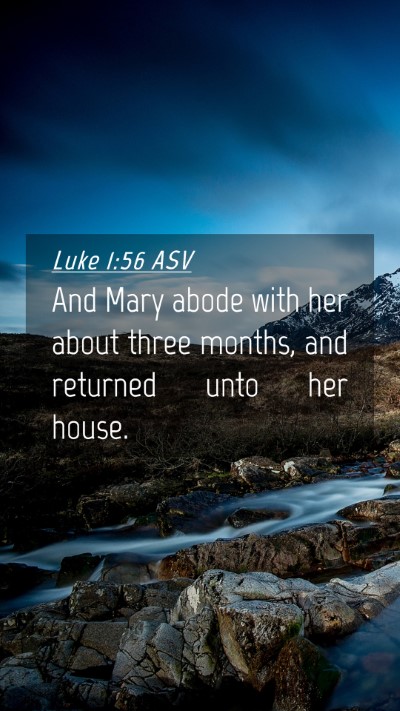 Picture 04 - Luke 1:56 ASV Mobile Phone Wallpaper - And Mary abode with her about three months, and - Mobile Bible Verse Wallpaper