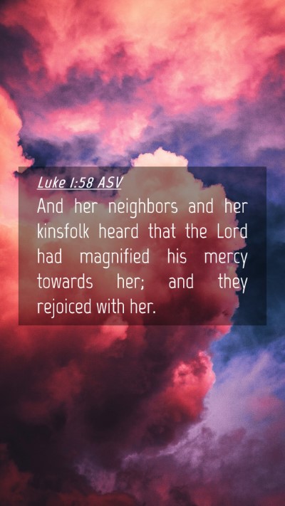 Picture 04 - Luke 1:58 ASV Mobile Phone Wallpaper - And her neighbors and her kinsfolk heard that the - Mobile Bible Verse Wallpaper
