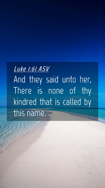 Picture 04 - Luke 1:61 ASV Mobile Phone Wallpaper - And they said unto her, There is none of thy - Mobile Bible Verse Wallpaper