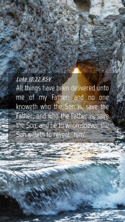 Picture 04 - Luke 10:22 ASV Mobile Phone Wallpaper - All things have been delivered unto me of my - Mobile Bible Verse Wallpaper