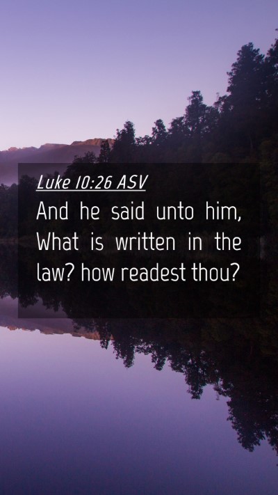 Picture 04 - Luke 10:26 ASV Mobile Phone Wallpaper - And he said unto him, What is written in the law? - Mobile Bible Verse Wallpaper