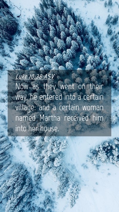 Picture 04 - Luke 10:38 ASV Mobile Phone Wallpaper - Now as they went on their way, he entered into a - Mobile Bible Verse Wallpaper