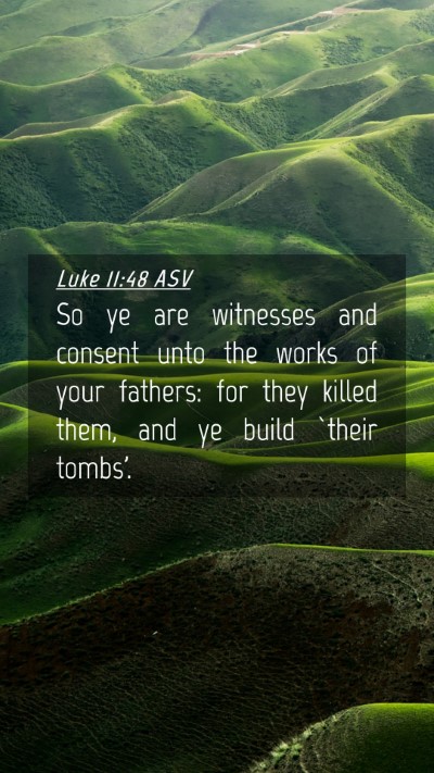 Picture 04 - Luke 11:48 ASV Mobile Phone Wallpaper - So ye are witnesses and consent unto the works of - Mobile Bible Verse Wallpaper