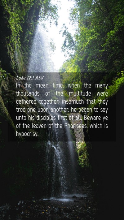 Picture 04 - Luke 12:1 ASV Mobile Phone Wallpaper - In the mean time, when the many thousands of the - Mobile Bible Verse Wallpaper
