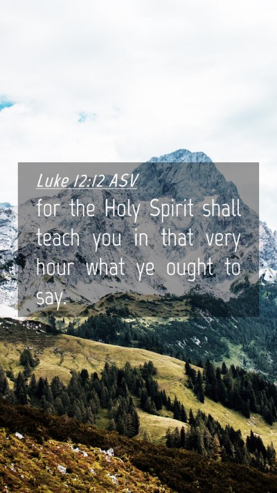 Picture 04 - Luke 12:12 ASV Mobile Phone Wallpaper - for the Holy Spirit shall teach you in that very - Mobile Bible Verse Wallpaper