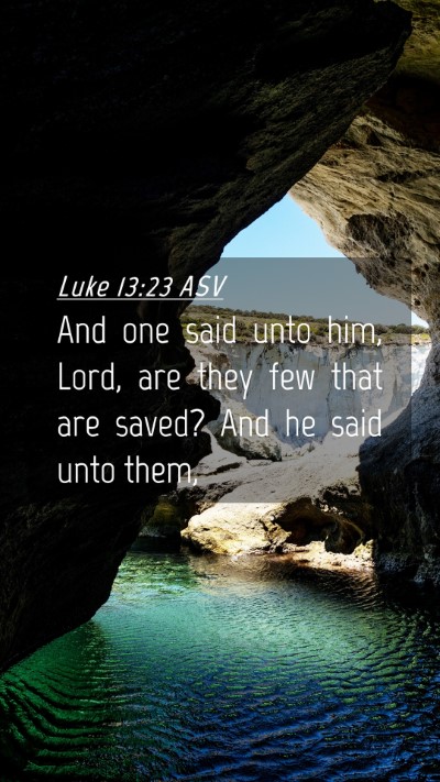 Picture 04 - Luke 13:23 ASV Mobile Phone Wallpaper - And one said unto him, Lord, are they few that - Mobile Bible Verse Wallpaper