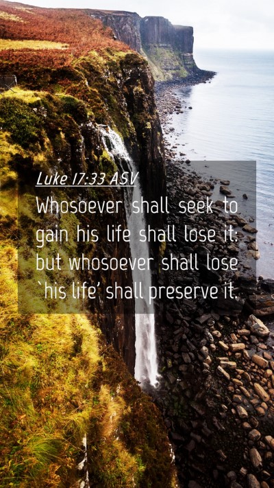 Picture 04 - Luke 17:33 ASV Mobile Phone Wallpaper - Whosoever shall seek to gain his life shall lose - Mobile Bible Verse Wallpaper
