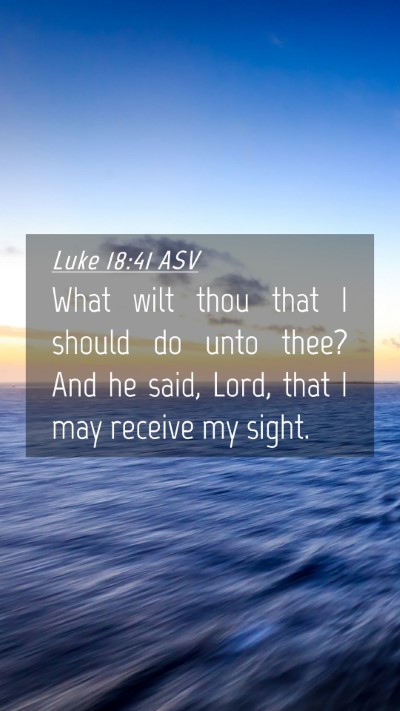 Picture 04 - Luke 18:41 ASV Mobile Phone Wallpaper - What wilt thou that I should do unto thee? And he - Mobile Bible Verse Wallpaper
