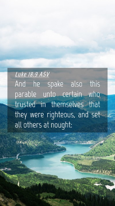 Picture 04 - Luke 18:9 ASV Mobile Phone Wallpaper - And he spake also this parable unto certain who - Mobile Bible Verse Wallpaper