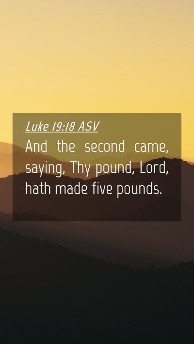 Picture 04 - Luke 19:18 ASV Mobile Phone Wallpaper - And the second came, saying, Thy pound, Lord, - Mobile Bible Verse Wallpaper