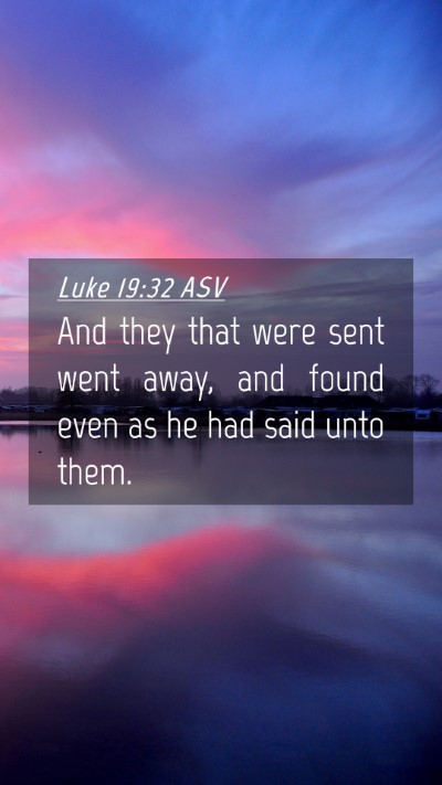 Picture 04 - Luke 19:32 ASV Mobile Phone Wallpaper - And they that were sent went away, and found even - Mobile Bible Verse Wallpaper