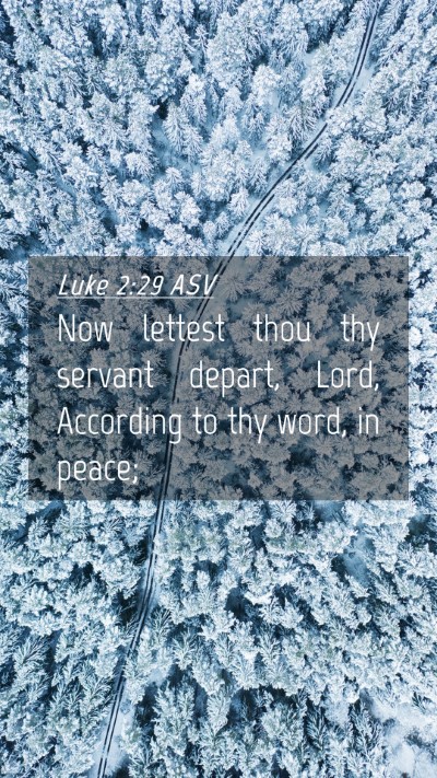 Picture 04 - Luke 2:29 ASV Mobile Phone Wallpaper - Now lettest thou thy servant depart, Lord, - Mobile Bible Verse Wallpaper