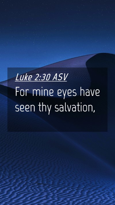 Picture 04 - Luke 2:30 ASV Mobile Phone Wallpaper - For mine eyes have seen thy - Mobile Bible Verse Wallpaper