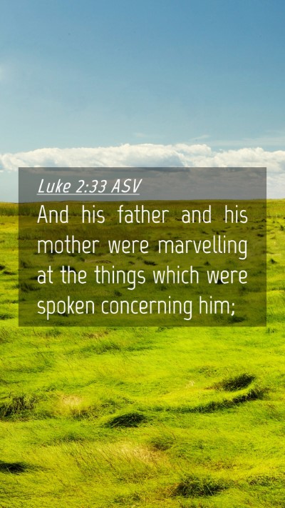 Picture 04 - Luke 2:33 ASV Mobile Phone Wallpaper - And his father and his mother were marvelling at - Mobile Bible Verse Wallpaper
