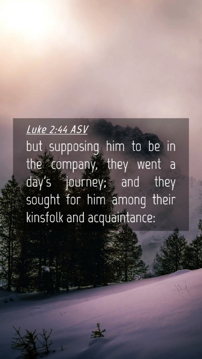 Picture 04 - Luke 2:44 ASV Mobile Phone Wallpaper - but supposing him to be in the company, they went - Mobile Bible Verse Wallpaper