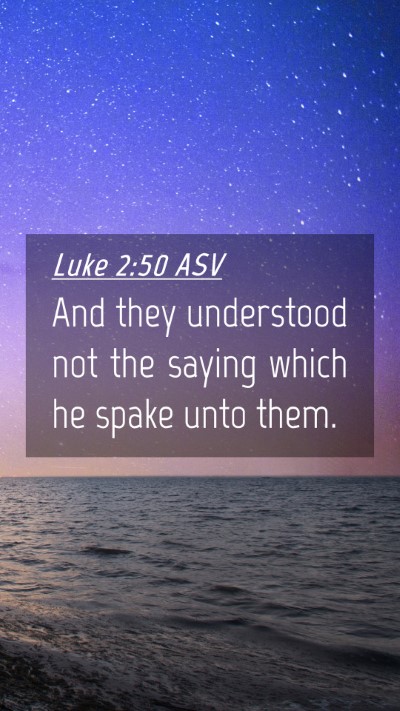 Picture 04 - Luke 2:50 ASV Mobile Phone Wallpaper - And they understood not the saying which he spake - Mobile Bible Verse Wallpaper