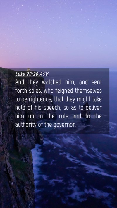 Picture 04 - Luke 20:20 ASV Mobile Phone Wallpaper - And they watched him, and sent forth spies, who - Mobile Bible Verse Wallpaper