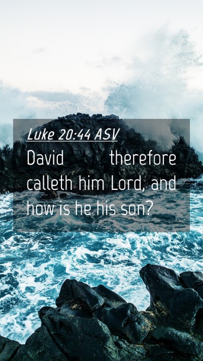 Picture 04 - Luke 20:44 ASV Mobile Phone Wallpaper - David therefore calleth him Lord, and how is he - Mobile Bible Verse Wallpaper