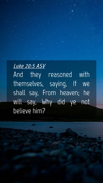 Picture 04 - Luke 20:5 ASV Mobile Phone Wallpaper - And they reasoned with themselves, saying, If we - Mobile Bible Verse Wallpaper