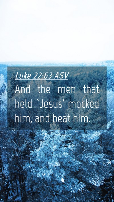 Picture 04 - Luke 22:63 ASV Mobile Phone Wallpaper - And the men that held `Jesus' mocked him, and - Mobile Bible Verse Wallpaper