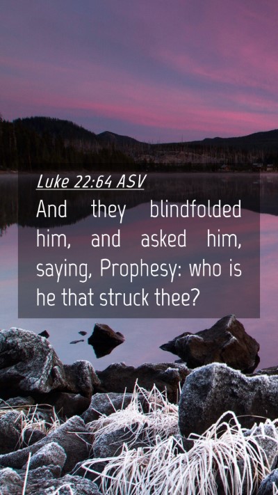 Picture 04 - Luke 22:64 ASV Mobile Phone Wallpaper - And they blindfolded him, and asked him, saying, - Mobile Bible Verse Wallpaper