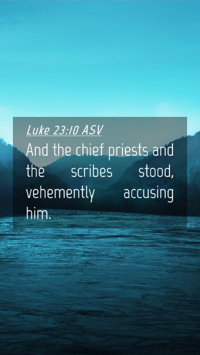Picture 04 - Luke 23:10 ASV Mobile Phone Wallpaper - And the chief priests and the scribes stood, - Mobile Bible Verse Wallpaper