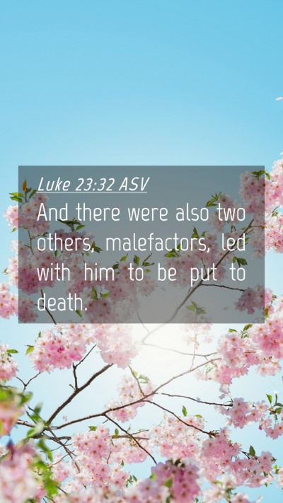 Picture 04 - Luke 23:32 ASV Mobile Phone Wallpaper - And there were also two others, malefactors, led - Mobile Bible Verse Wallpaper