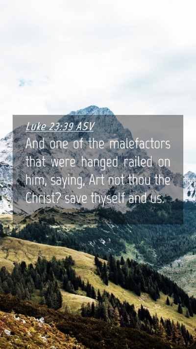 Picture 04 - Luke 23:39 ASV Mobile Phone Wallpaper - And one of the malefactors that were hanged - Mobile Bible Verse Wallpaper