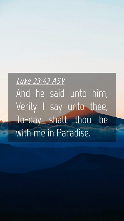 Picture 04 - Luke 23:43 ASV Mobile Phone Wallpaper - And he said unto him, Verily I say unto thee, - Mobile Bible Verse Wallpaper