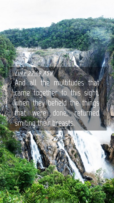 Picture 04 - Luke 23:48 ASV Mobile Phone Wallpaper - And all the multitudes that came together to this - Mobile Bible Verse Wallpaper