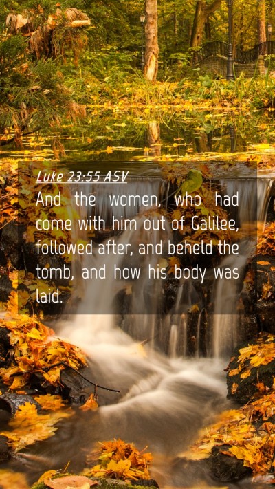 Picture 04 - Luke 23:55 ASV Mobile Phone Wallpaper - And the women, who had come with him out of - Mobile Bible Verse Wallpaper