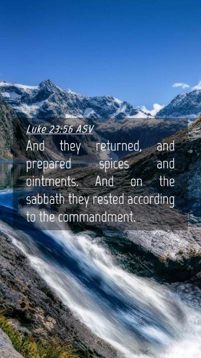 Picture 04 - Luke 23:56 ASV Mobile Phone Wallpaper - And they returned, and prepared spices and - Mobile Bible Verse Wallpaper