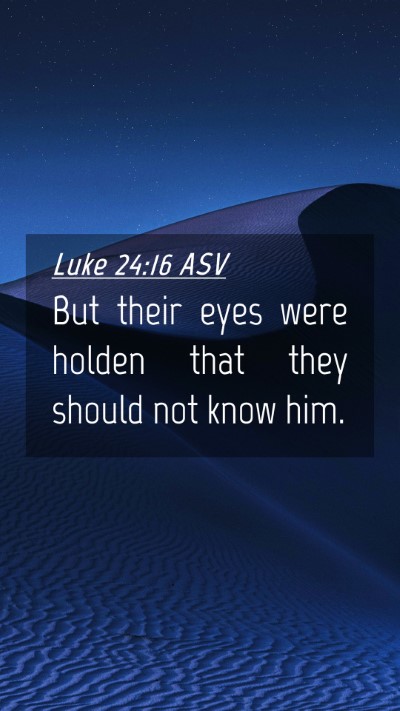 Picture 04 - Luke 24:16 ASV Mobile Phone Wallpaper - But their eyes were holden that they should not - Mobile Bible Verse Wallpaper