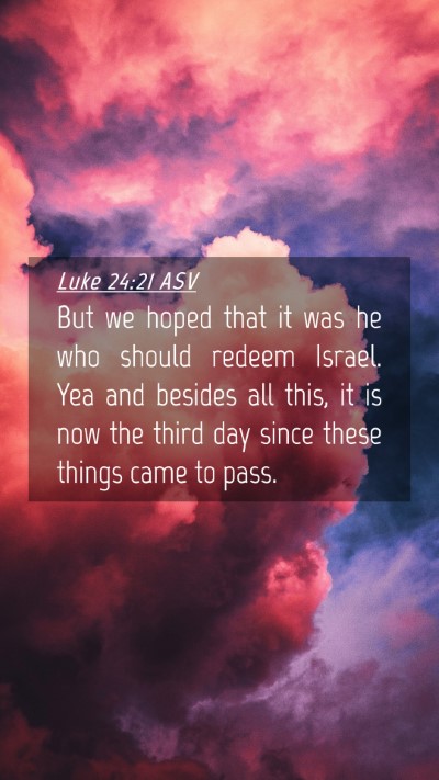 Picture 04 - Luke 24:21 ASV Mobile Phone Wallpaper - But we hoped that it was he who should redeem - Mobile Bible Verse Wallpaper