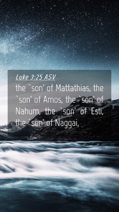 Picture 04 - Luke 3:25 ASV Mobile Phone Wallpaper - the `son' of Mattathias, the `son' of Amos, the - Mobile Bible Verse Wallpaper