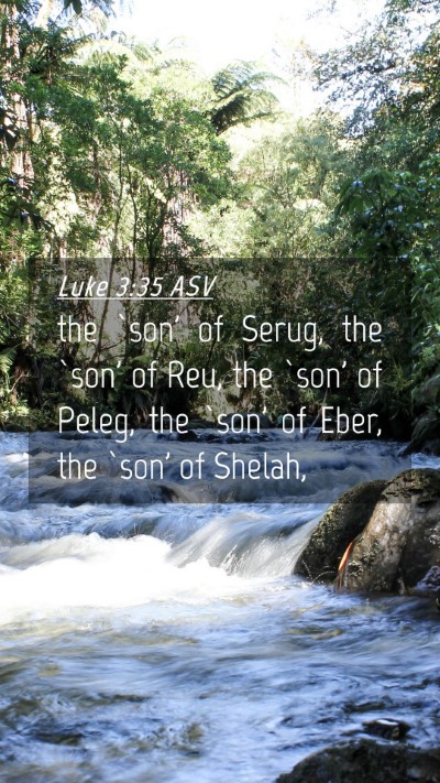 Picture 04 - Luke 3:35 ASV Mobile Phone Wallpaper - the `son' of Serug, the `son' of Reu, the `son' - Mobile Bible Verse Wallpaper