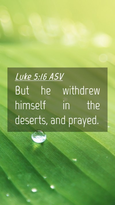 Picture 04 - Luke 5:16 ASV Mobile Phone Wallpaper - But he withdrew himself in the deserts, and - Mobile Bible Verse Wallpaper