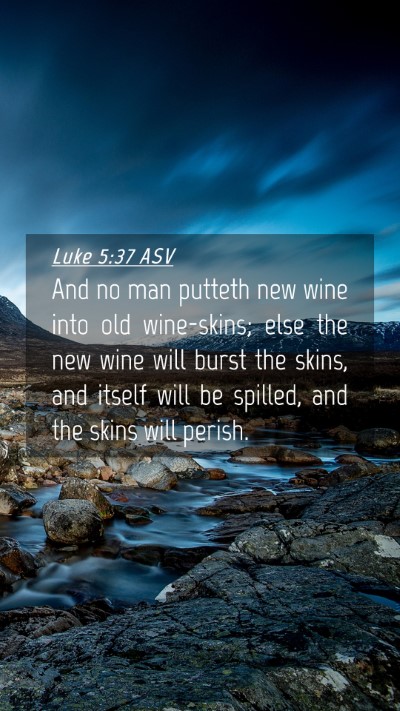 Picture 04 - Luke 5:37 ASV Mobile Phone Wallpaper - And no man putteth new wine into old wine-skins; - Mobile Bible Verse Wallpaper