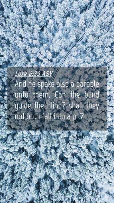 Picture 04 - Luke 6:39 ASV Mobile Phone Wallpaper - And he spake also a parable unto them, Can the - Mobile Bible Verse Wallpaper