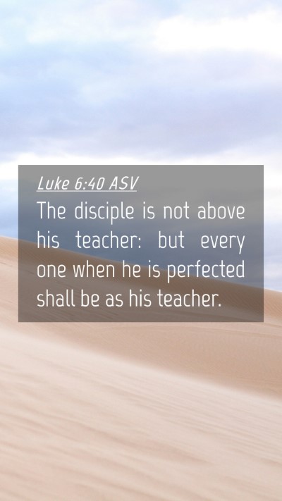 Picture 04 - Luke 6:40 ASV Mobile Phone Wallpaper - The disciple is not above his teacher: but every - Mobile Bible Verse Wallpaper