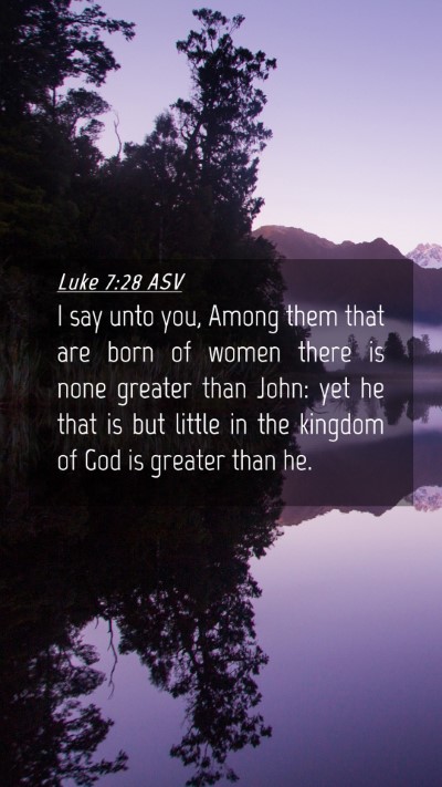 Picture 04 - Luke 7:28 ASV Mobile Phone Wallpaper - I say unto you, Among them that are born of women - Mobile Bible Verse Wallpaper