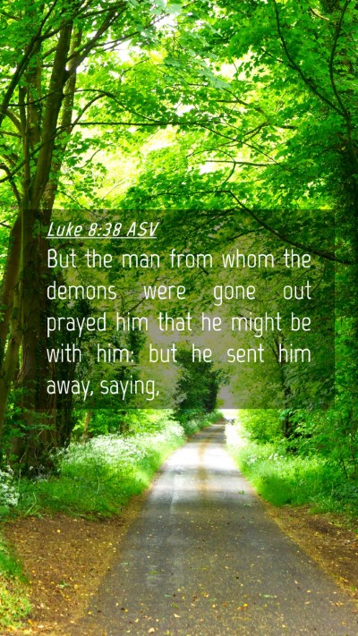 Picture 04 - Luke 8:38 ASV Mobile Phone Wallpaper - But the man from whom the demons were gone out - Mobile Bible Verse Wallpaper