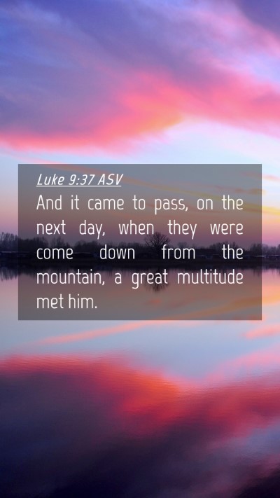Picture 04 - Luke 9:37 ASV Mobile Phone Wallpaper - And it came to pass, on the next day, when they - Mobile Bible Verse Wallpaper
