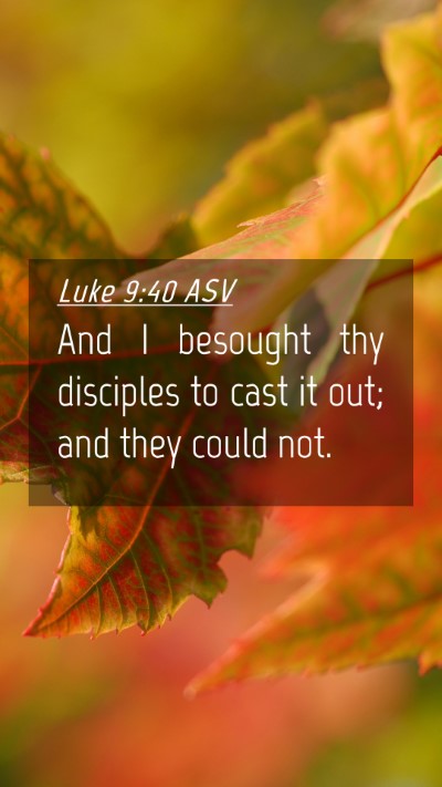 Picture 04 - Luke 9:40 ASV Mobile Phone Wallpaper - And I besought thy disciples to cast it out; and - Mobile Bible Verse Wallpaper